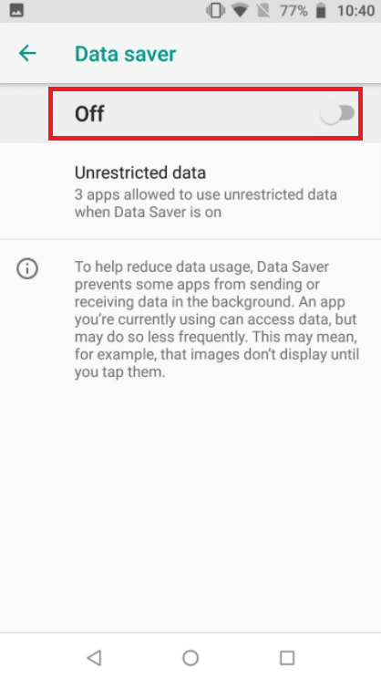 Desactive Data Saver en teléfonos Android. Arreglar la videollamada de WhatsApp que no funciona en iPhone y Android