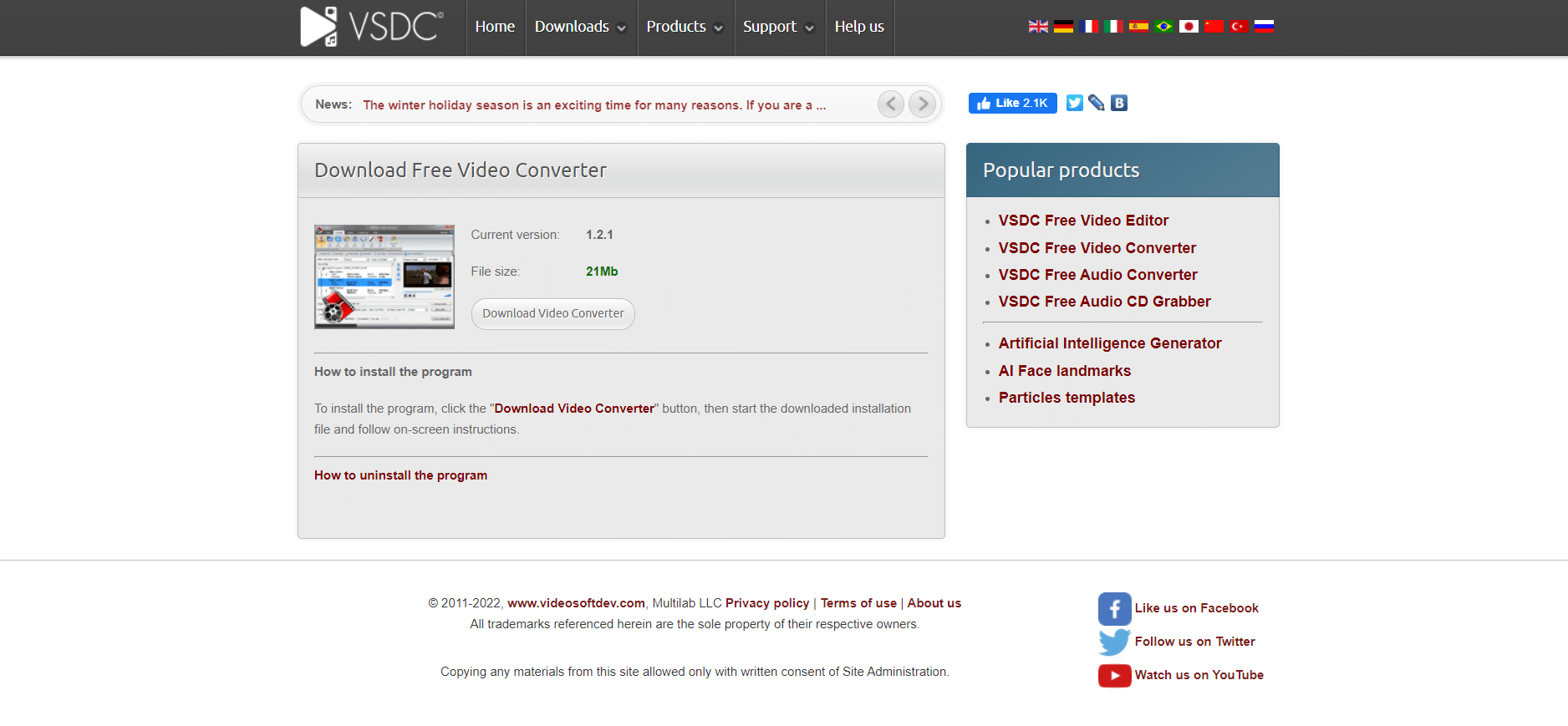 Convertitore video gratuito VSDC | miglior compressore video per windows 10