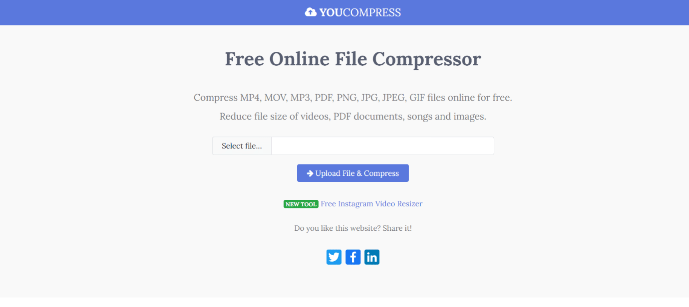 YouCompress | คอมเพรสเซอร์ mp4 ที่ดีที่สุด