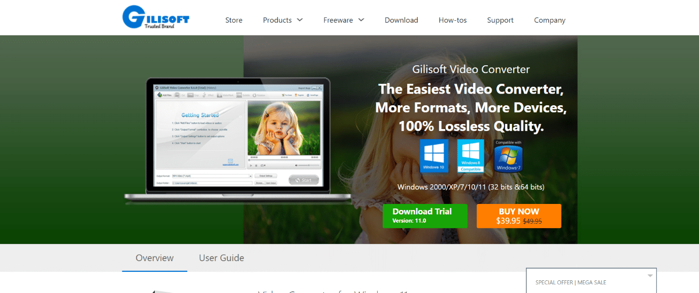 Gilisoft Video Converter | Cel mai bun compresor video pentru Windows 10