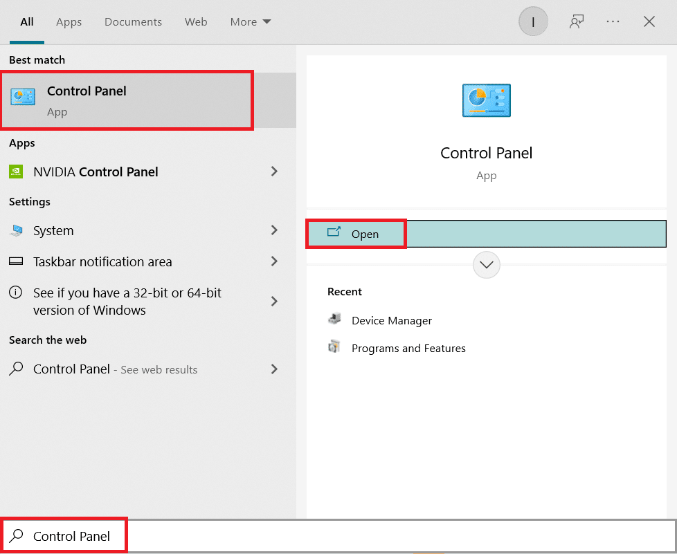 Abra o painel de controle. Corrigir configuração do aplicativo Steam indisponível