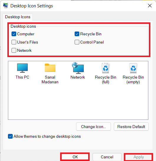 Configurações do ícone da área de trabalho. Como obter este ícone do PC em sua área de trabalho