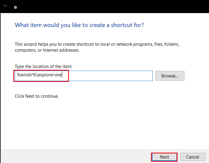 ingrese la ruta de ubicación de esta PC y haga clic en Siguiente para crear un acceso directo. Cómo obtener este ícono de PC en su escritorio