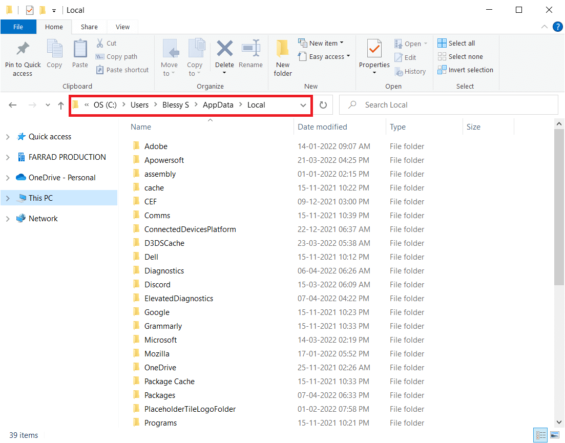 Arahkan ke folder Lokal. Cara Mendapatkan Ikon PC Ini di Desktop Anda