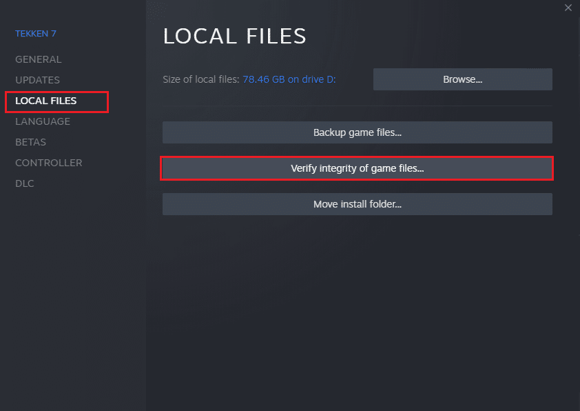 Cliquez sur le bouton Vérifier l'intégrité des fichiers du jeu. Fix Steam doit être en cours d'exécution pour jouer à ce jeu