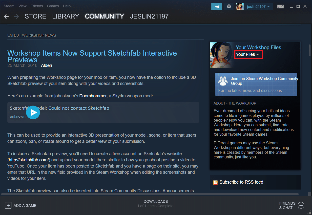 Faites défiler vers le bas et cliquez sur Vos fichiers. Fix Steam doit être en cours d'exécution pour jouer à ce jeu