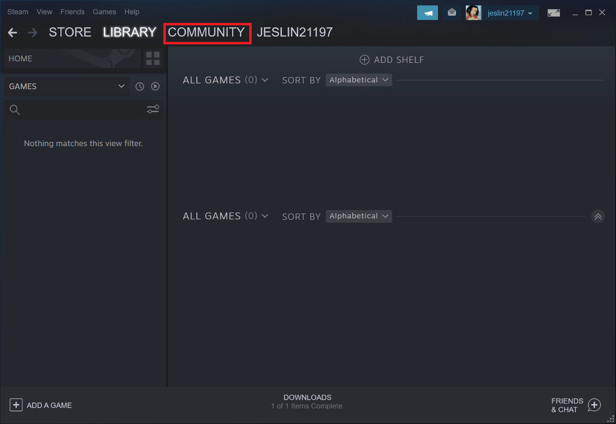 Haga clic en el menú Comunidad. Arreglar Steam debe estar ejecutándose para jugar este juego