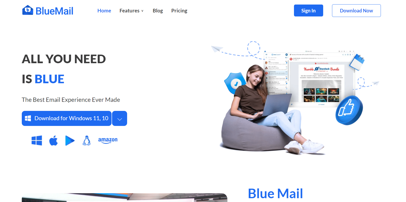 correo azul | alternativa gratuita de Outlook para Windows 10