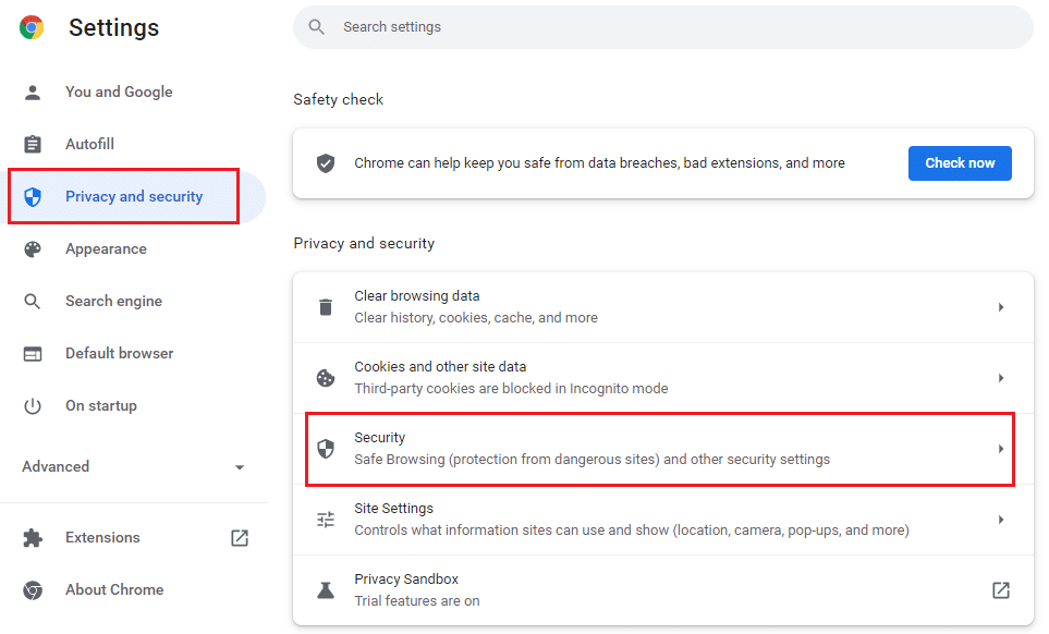 Dari panel kiri, klik Privasi dan keamanan dan di panel tengah, klik Keamanan. cara mengakses situs yang diblokir di Chrome