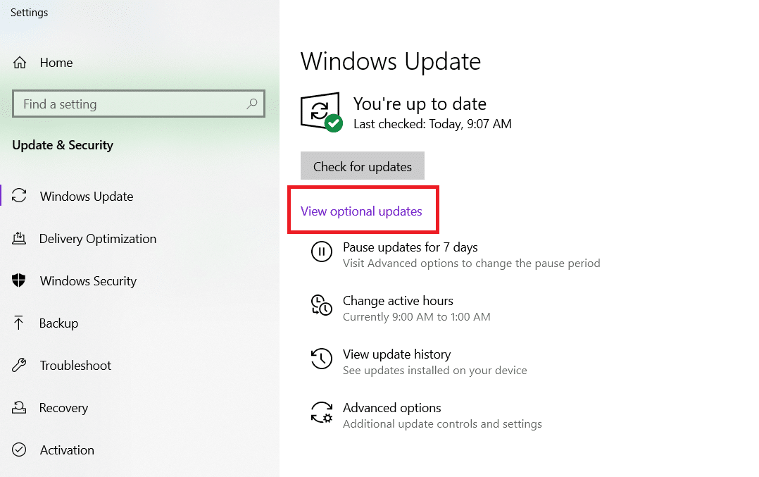 Wählen Sie Optionale Updates anzeigen aus. So beheben Sie, dass WD My Passport Ultra unter Windows 10 nicht erkannt wird