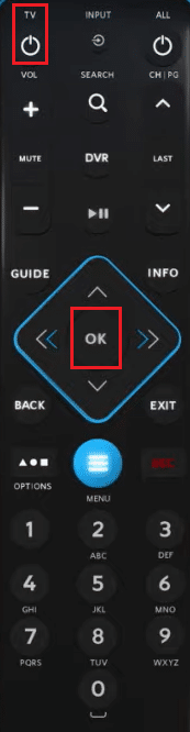 appuyez sur le bouton TV de la télécommande Spectrum