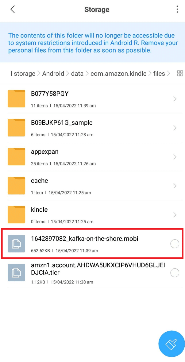 File MOBI akan langsung dipindahkan ke folder Kindle. Cara Membuka File MOBI di Android