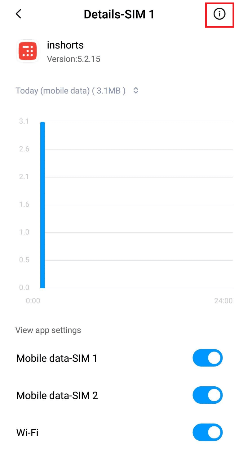 点击右上角的信息图标