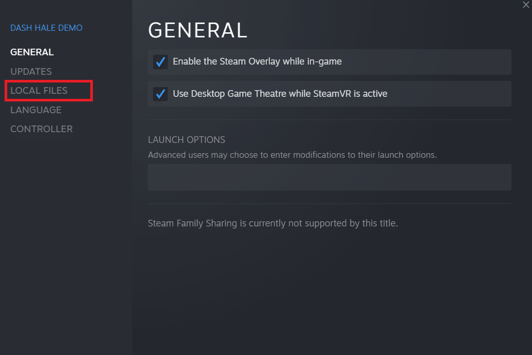 ตอนนี้ คลิกตัวเลือก LOCAL FILES จากบานหน้าต่างด้านซ้าย แก้ไขข้อผิดพลาดไฟล์ที่ดาวน์โหลดหายไปบน Steam