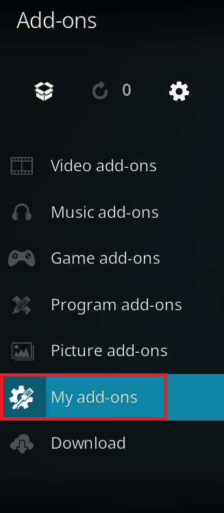 Нажмите на вкладку Мои дополнения. Исправить неработающий мастер Kodi Ares