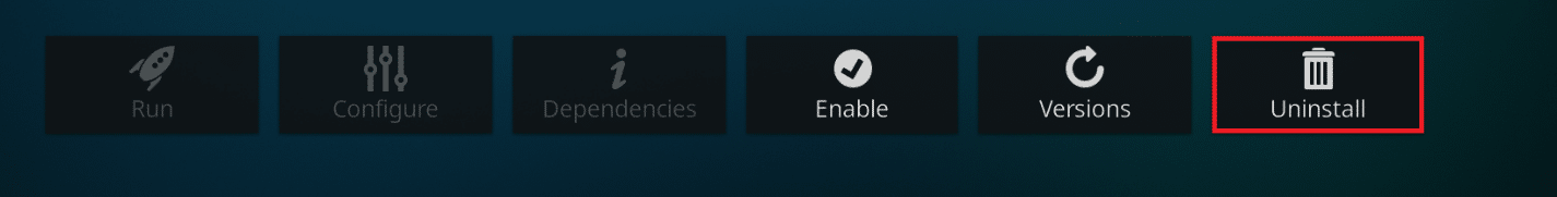 Cliquez sur le bouton Désinstaller pour désinstaller le module complémentaire Ares Wizard. Correction de l'assistant Kodi Ares ne fonctionnant pas