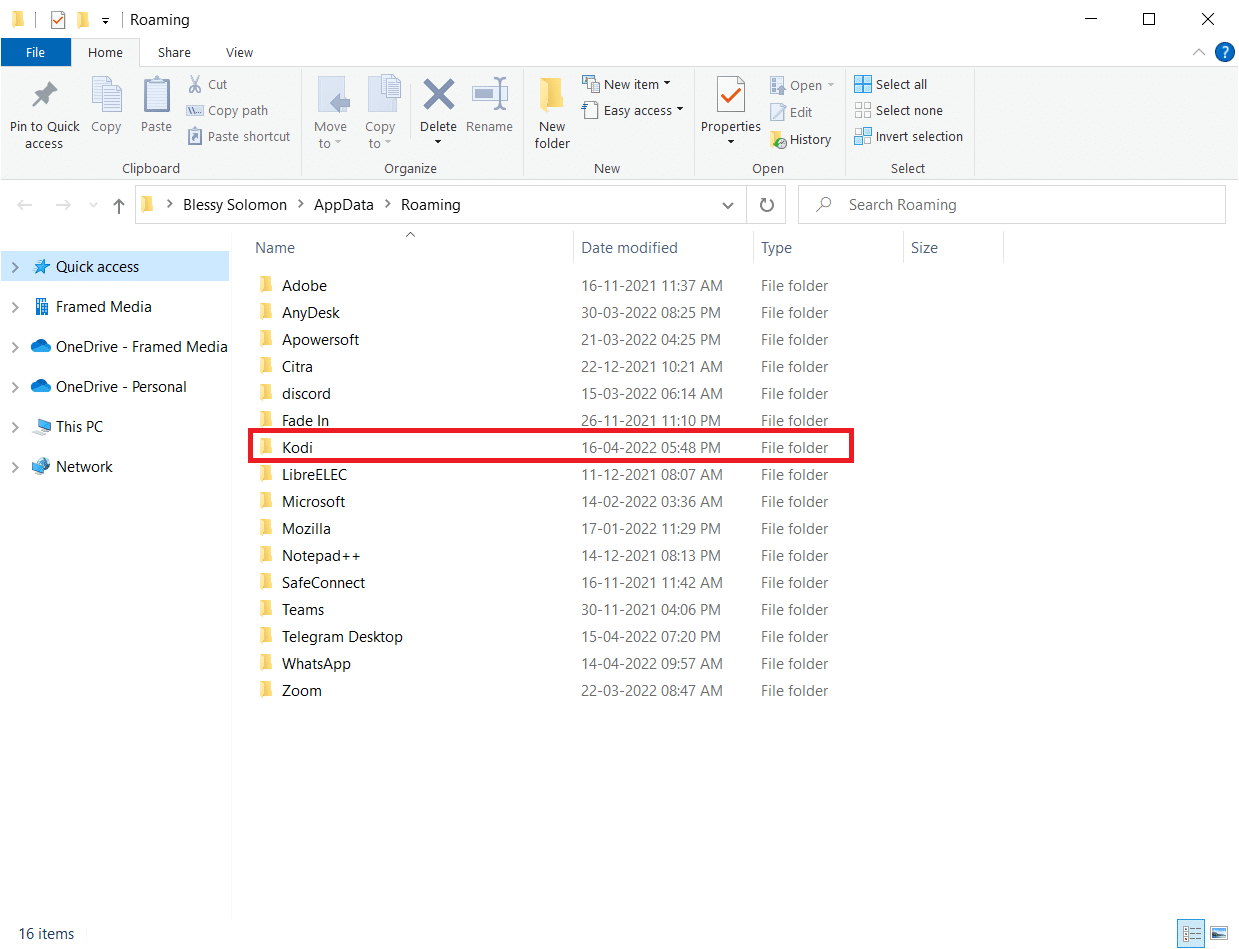 Klik dua kali pada folder Kodi