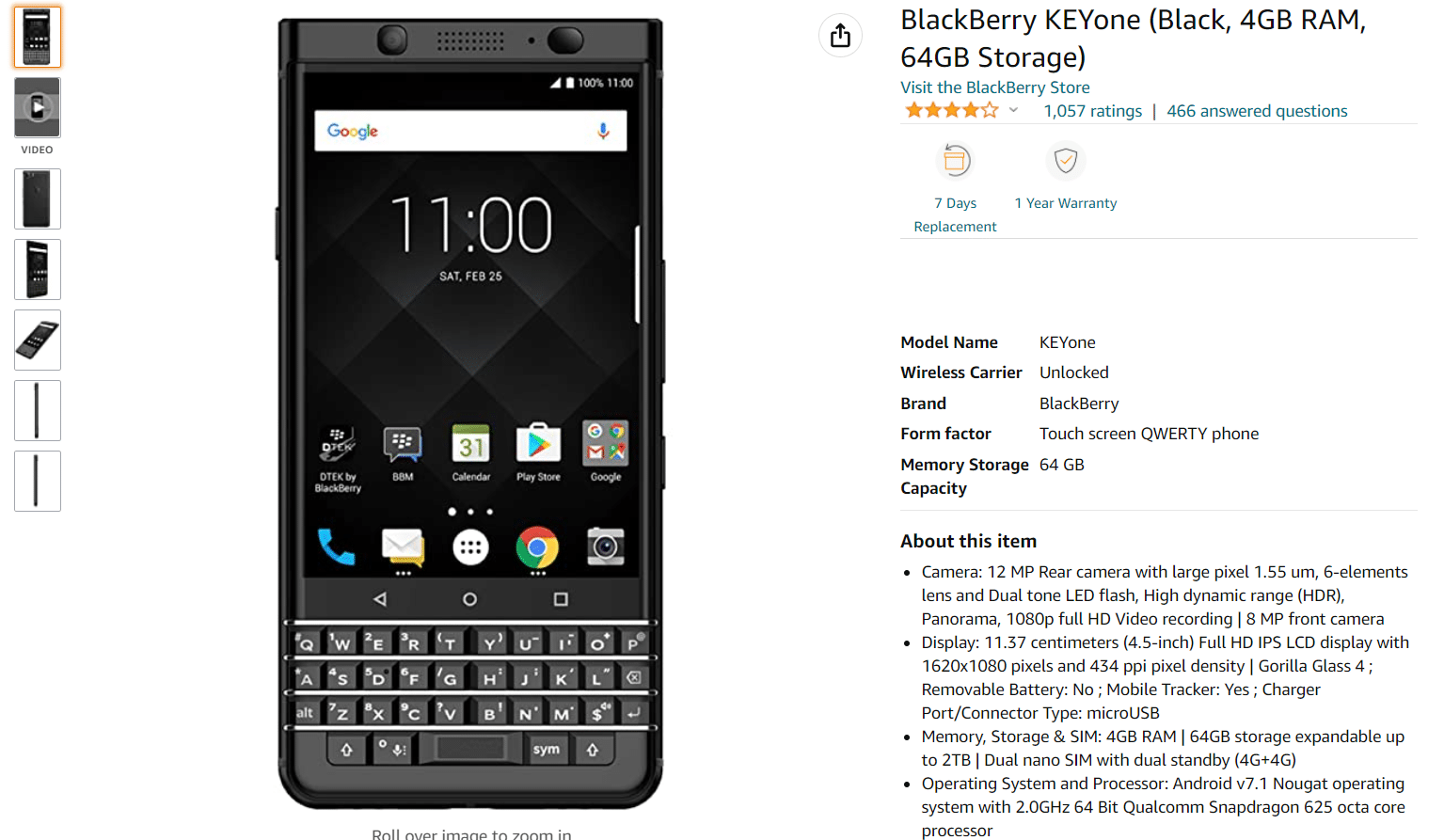 BlackBerry KEYone. Die besten Android-Smartphones mit Tastaturen