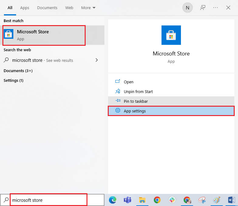 Ora seleziona l'opzione Impostazioni app. Risolto il problema con Microsoft Store che non funziona Windows 10