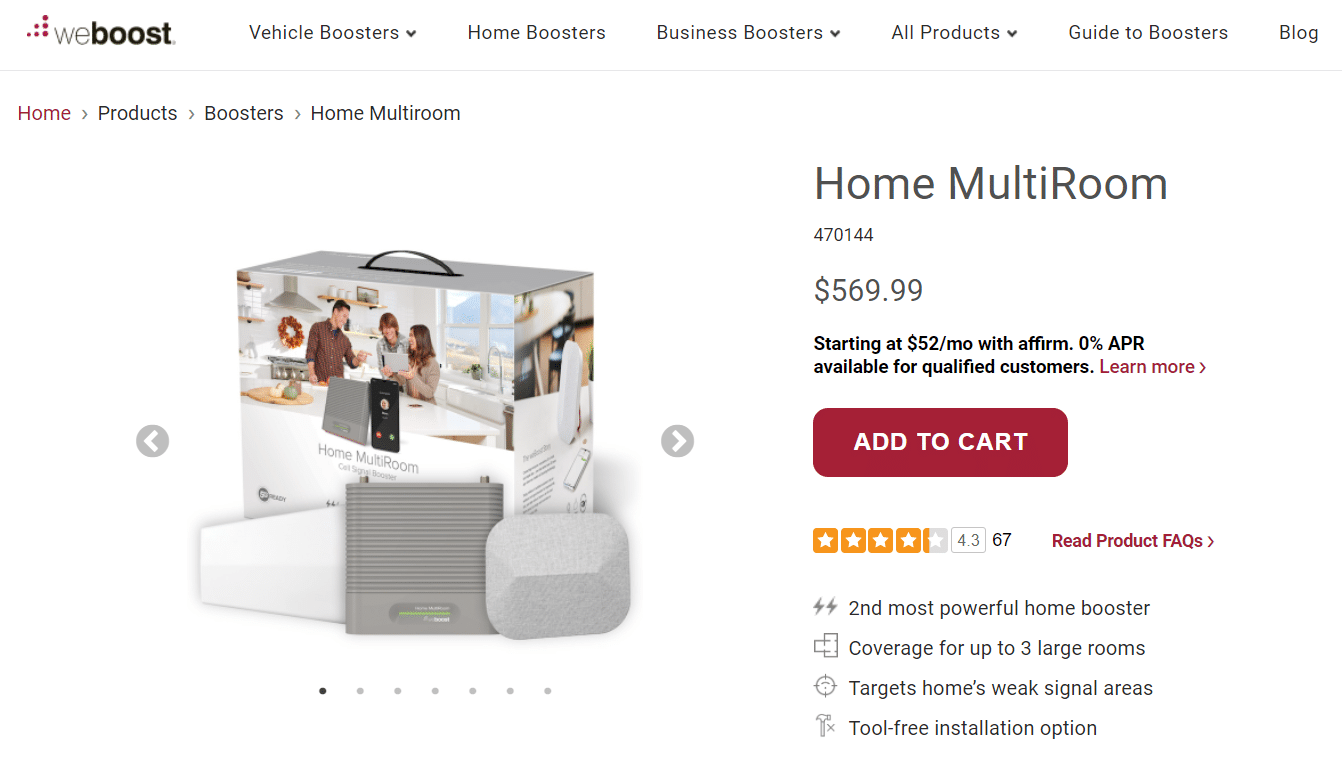 weBoost HomeMultiRoom470144携帯電話信号ブースターキット。最高の安い携帯電話ブースター
