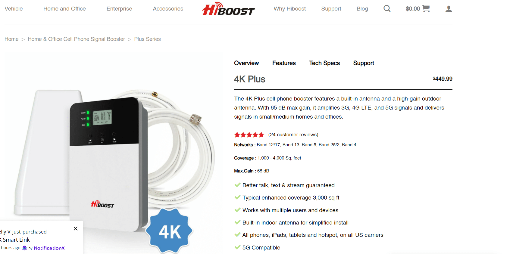 Impulsionador de sinal de celular Hiboost