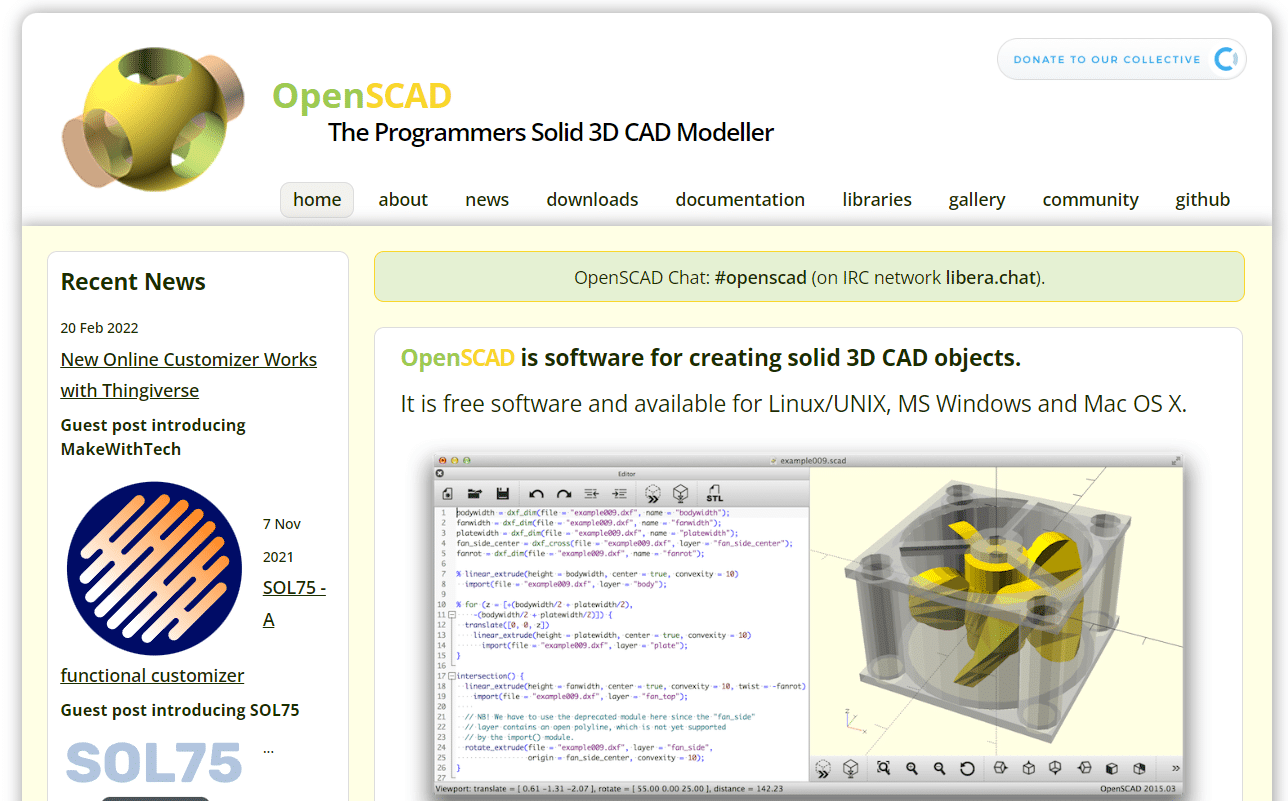 打開 SCAD。用於 3D 打印的最佳免費 CAD 軟件