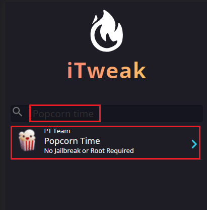 cerca l'ora dei popcorn sul sito Web di iTweak. Come trasmettere Popcorn Time su Smart TV