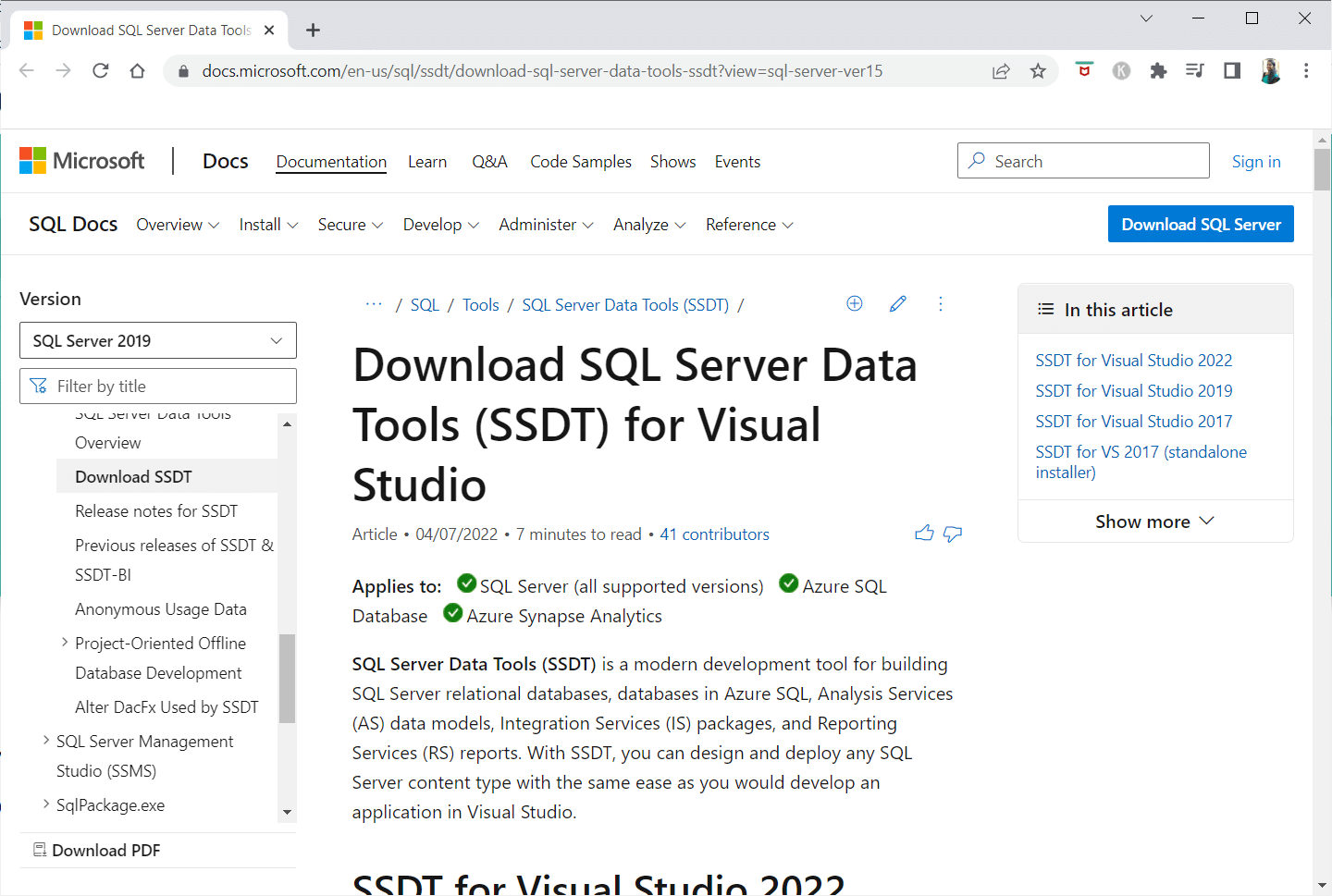 أدوات بيانات خادم SQL SSDT. أفضل برنامج مجاني لتعدين البيانات