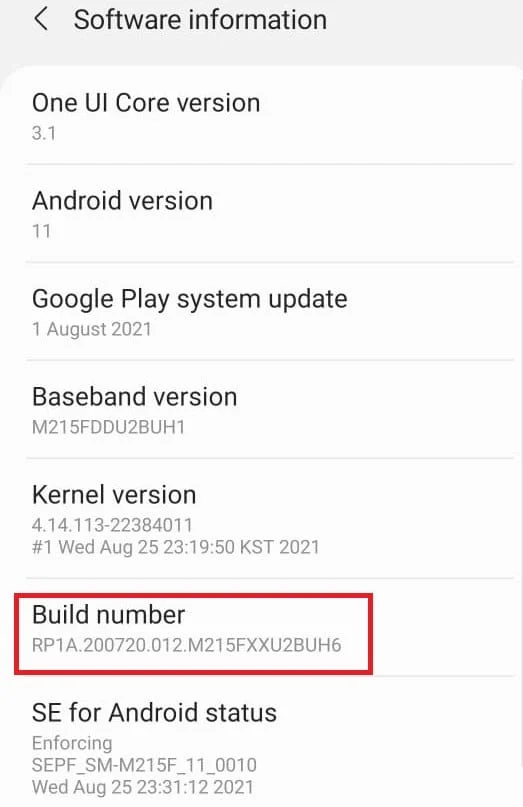 اضغط على Build number من 7 إلى 8 مرات