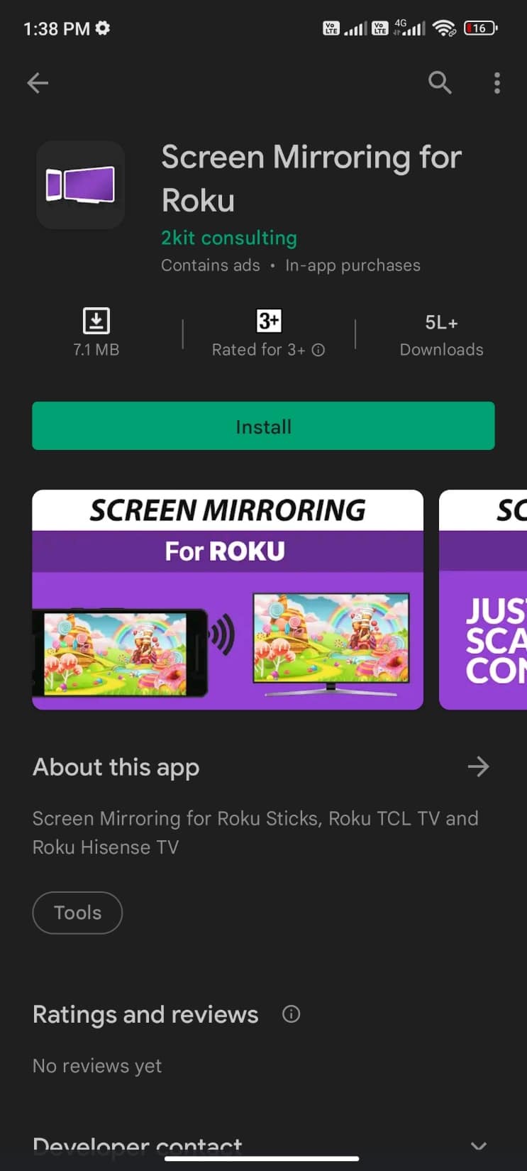 Oglindirea ecranului pentru Roku