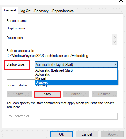 이제 시작 유형을 비활성화로 설정합니다. Windows 10에서 SoftThinks 에이전트 서비스 높은 CPU 사용량 수정