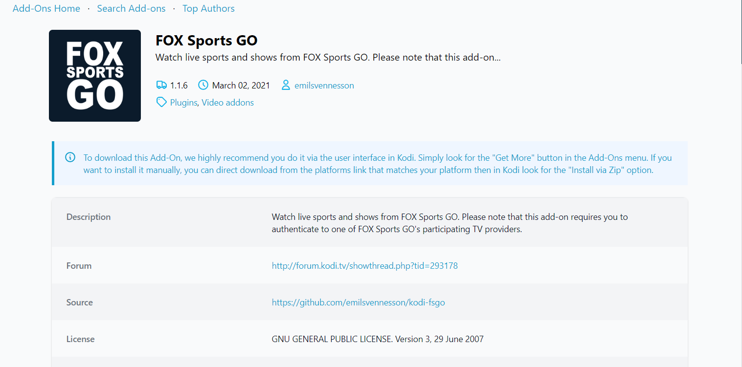 Fox Sports Go. Top 7 des meilleurs addons sportifs Kodi