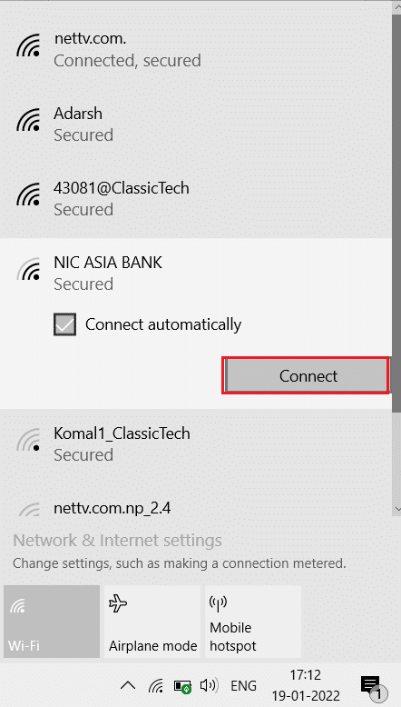 farklı wifi ağ pencerelerine bağlanın