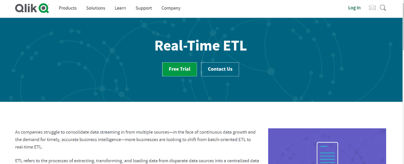 ETL em tempo real Qlik