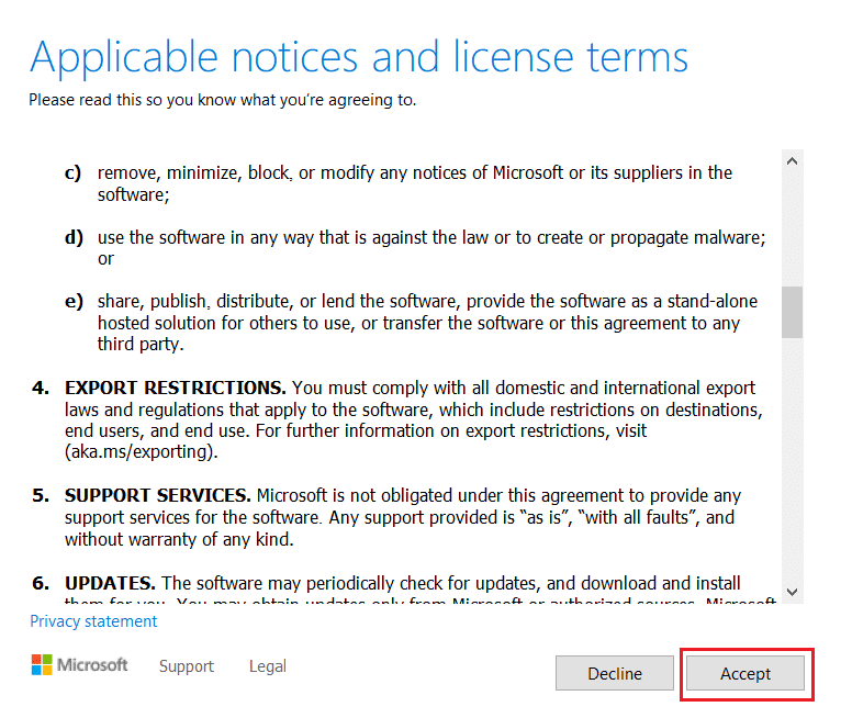 haga clic en el botón Aceptar en Windows MediaCreationTool