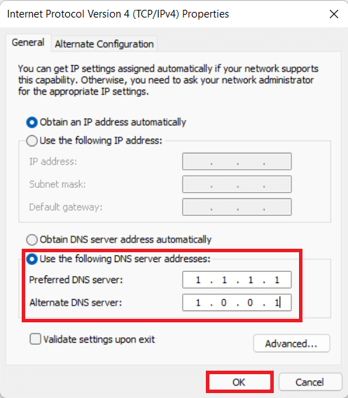 Server DNS personalizat. Remediere Imposibil de conectat la serverele EA