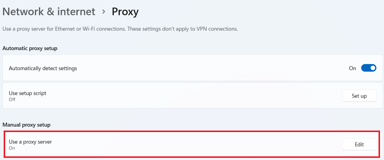 Paramètres du proxy. Correction impossible de se connecter aux serveurs EA