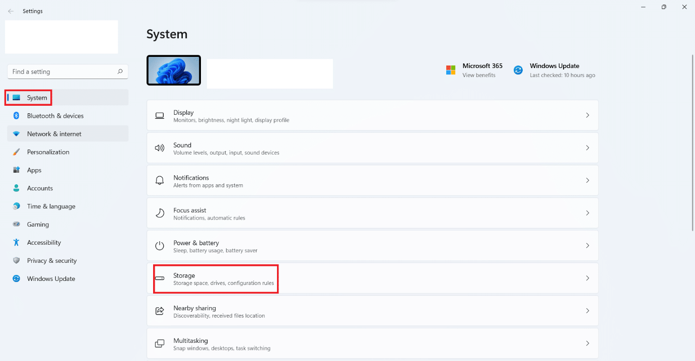 Opsi penyimpanan di tab Sistem di Pengaturan. Perbaiki Tidak Dapat Terhubung ke Server EA