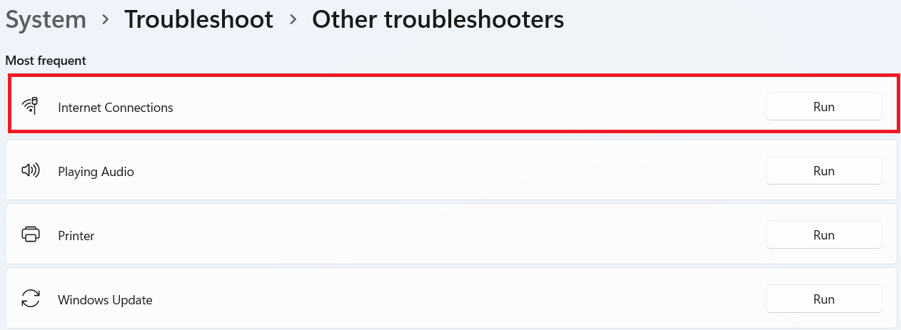 Solucionador de problemas de conexión a Internet