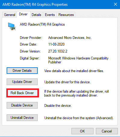 Opção de reverter driver nas propriedades do dispositivo. Correção Não é possível conectar-se aos servidores EA