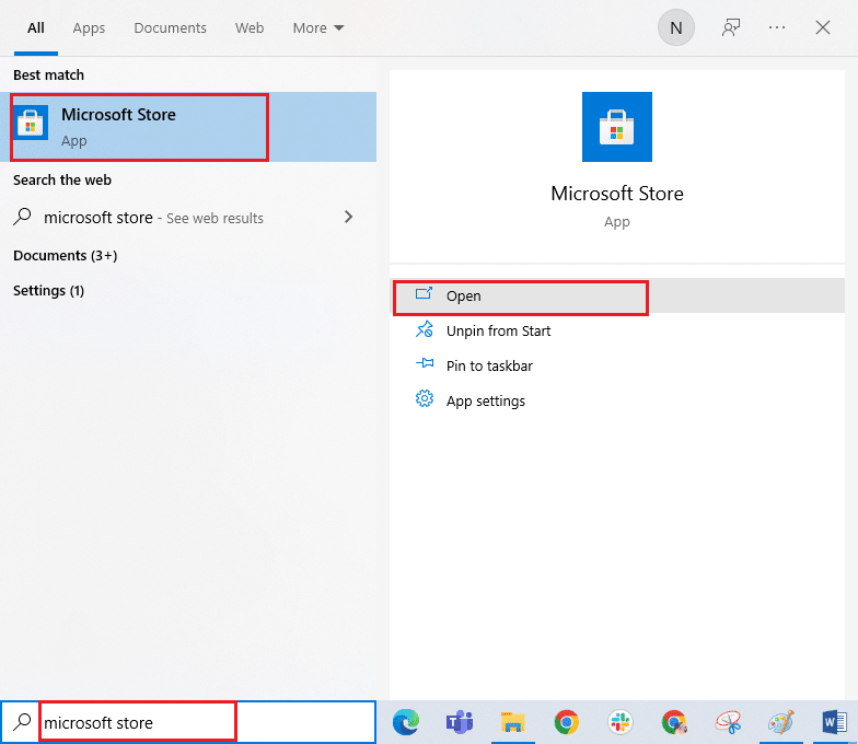 Microsoft-Store öffnen. Beheben Sie den Microsoft Store-Fehler 0x80073D12 in Windows 10