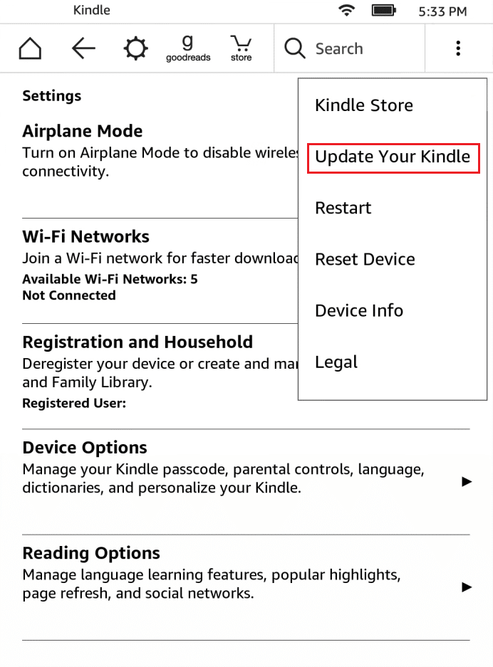 perbarui nyala amazon Anda. Perbaiki Kindle Tidak Muncul di PC