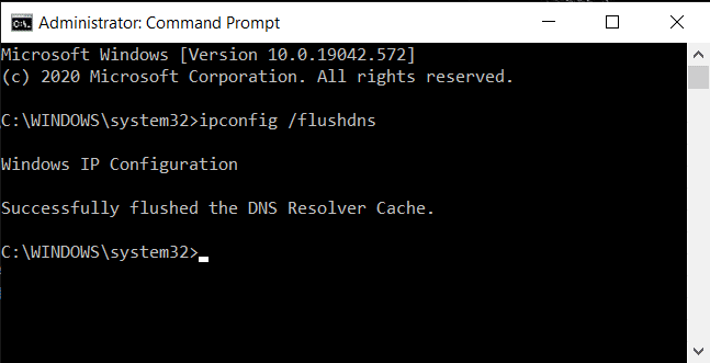 ล้างแคช DNS โดยใช้พรอมต์คำสั่ง