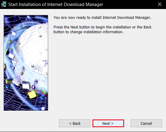 klik Next di internet download manager idm installation wizard