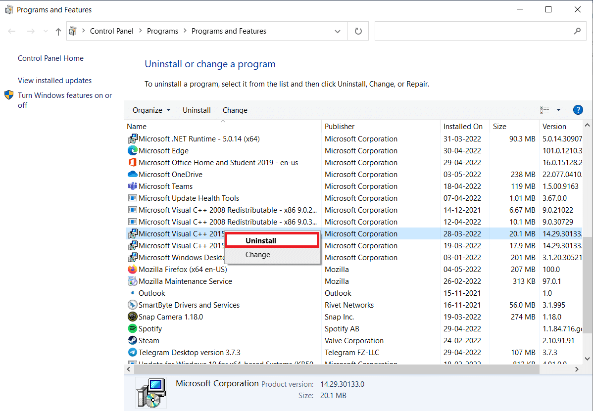 그 중 하나를 마우스 오른쪽 버튼으로 클릭하고 제거를 선택합니다. Windows 10에서 Skyrim이 실행되지 않는 문제 수정