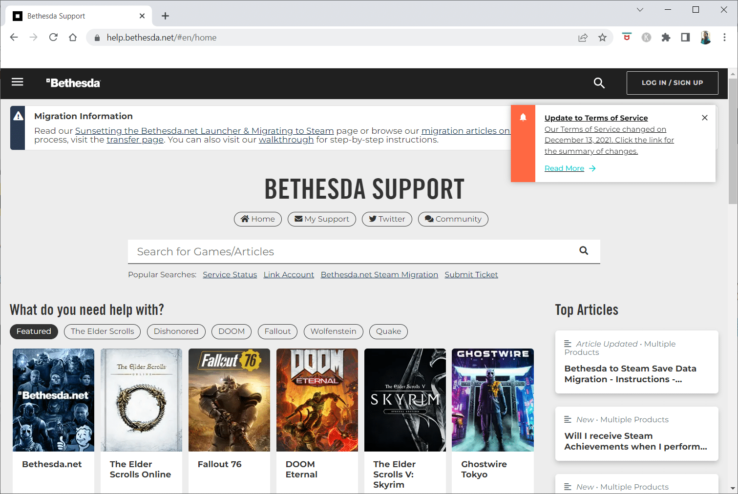 Pagina de asistență Bethesda. Remediați Skyrim nu se lansează în Windows 10