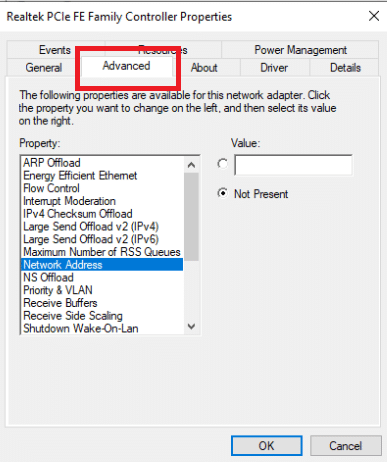 고급 탭으로 이동합니다. Windows 10에서 발견되지 않은 상업용 팀뷰어 수정