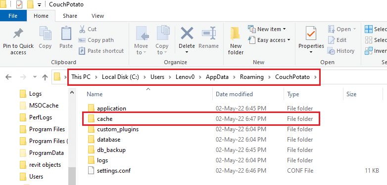 Accédez au dossier CouchPotato. Comment configurer CouchPotato sur Windows 10