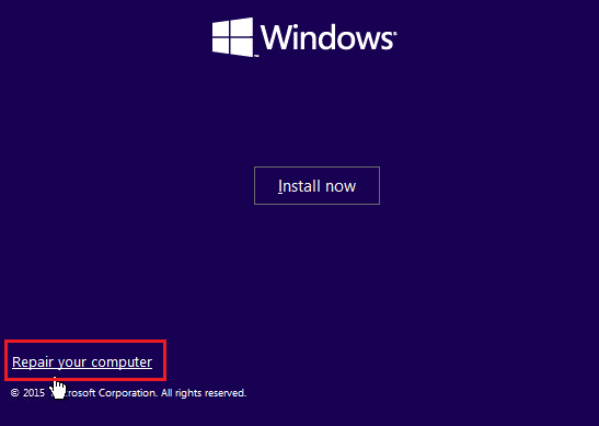 avvio di Windows Ripara il tuo computer