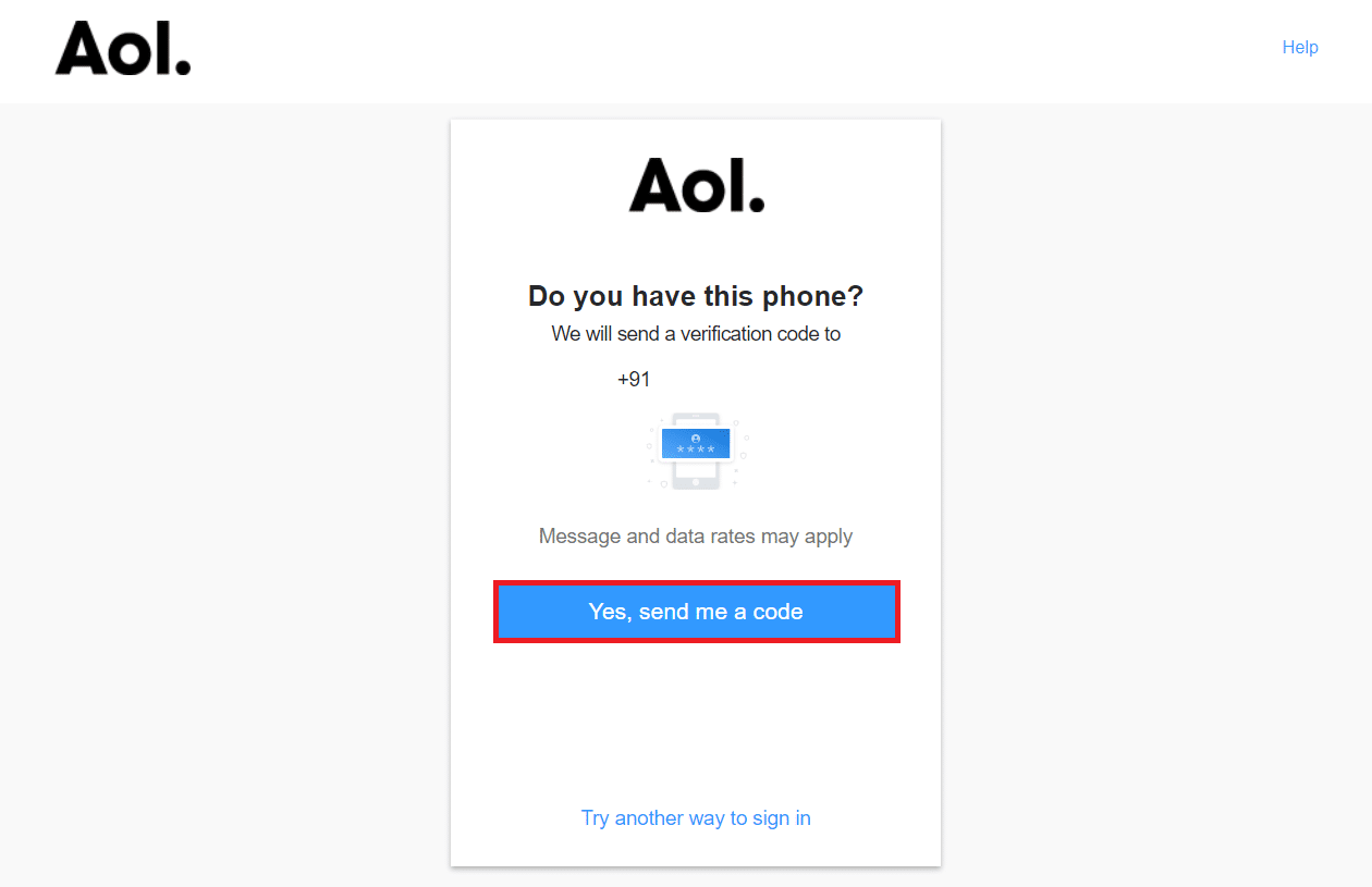 si mandame un codigo Cómo iniciar sesión en el correo de AOL